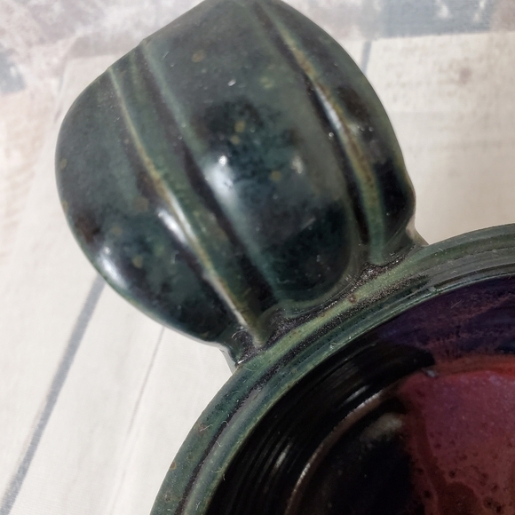 Handcrafted Studio Pottery Handled Soup Bowls Multicolored Glaze Set of 2 - Picture 11 of 16